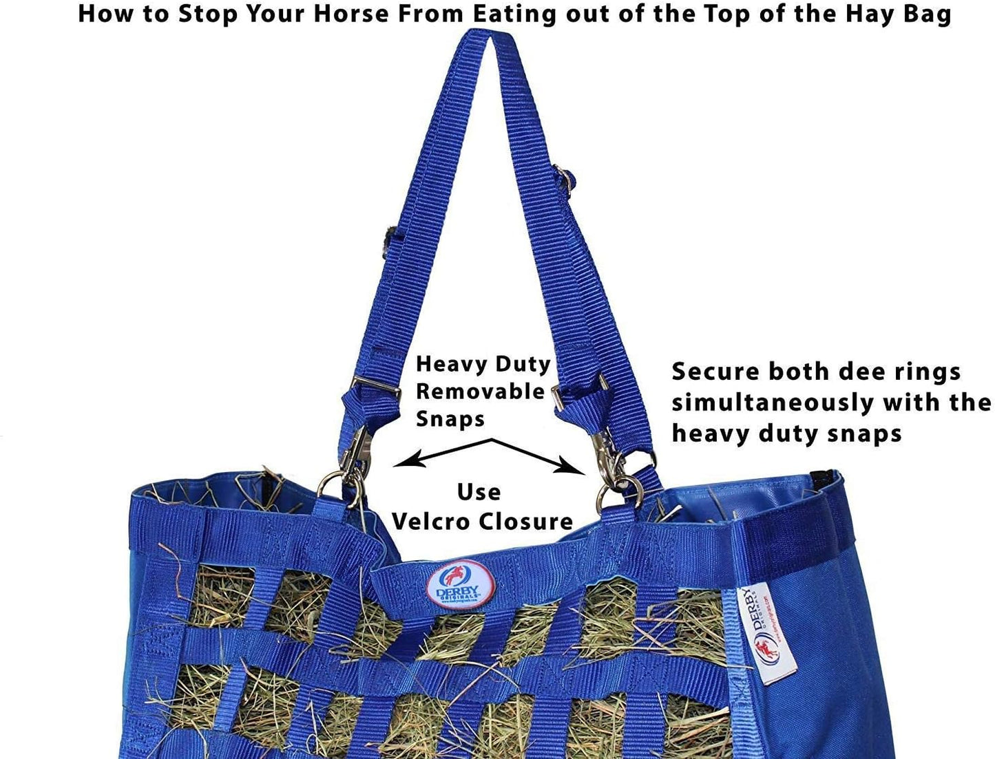 Derby Originals Front Web Slow Feeder Horse Hay Bag Super Tough Bottom with 6 Month Warranty