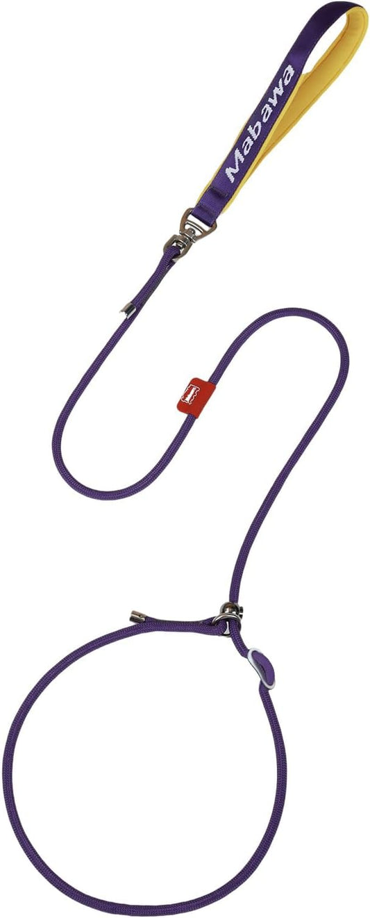 Dog Anti-Slip Leash 5FT with Metal Stopper - Durable No-Pull Training Lead for Small, Medium & Large Dogs - Comfortable Handle Nylon Rope, Tangle-Free Pet Walking Leash (Purple, 5 FT)