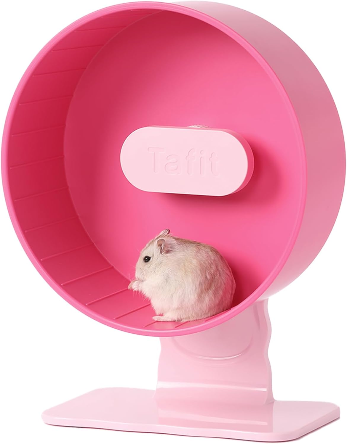 Silent Hamster Wheel 8.7 Inch Dual-Bearings Small Animals Quiet Running Exercise Wheels, Height Adjustable for Dwarf Hamsters, Gerbils, Mice, Hedgehog, or Other Small Pets,Raspberry Pink