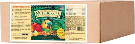LAFEBER'S Tropical Fruit Nutri-Berries Pet Bird Food, Made with Non-GMO and Human-Grade Ingredients, for Parrots, 14 lb