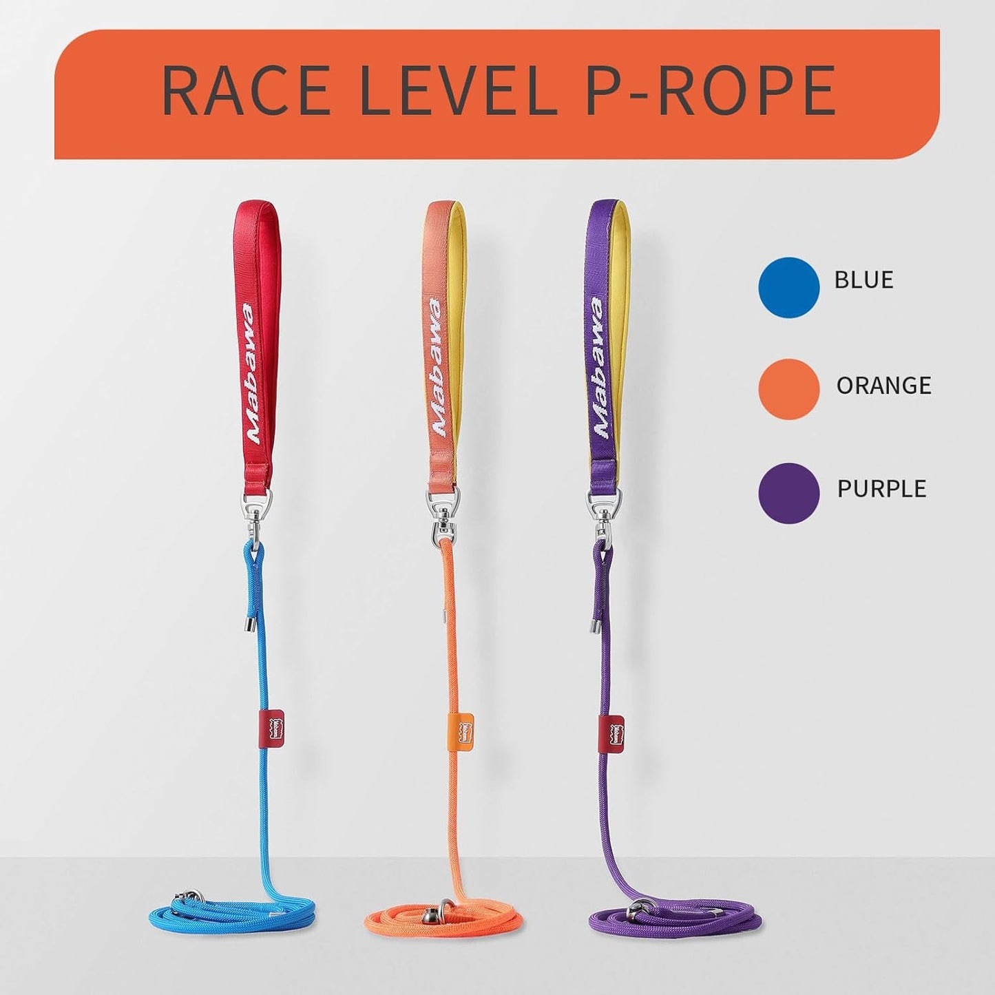 Dog Anti-Slip Leash 5FT with Metal Stopper - Durable No-Pull Training Lead for Small, Medium & Large Dogs - Comfortable Handle Nylon Rope, Tangle-Free Pet Walking Leash (Orange, 5.6FT)