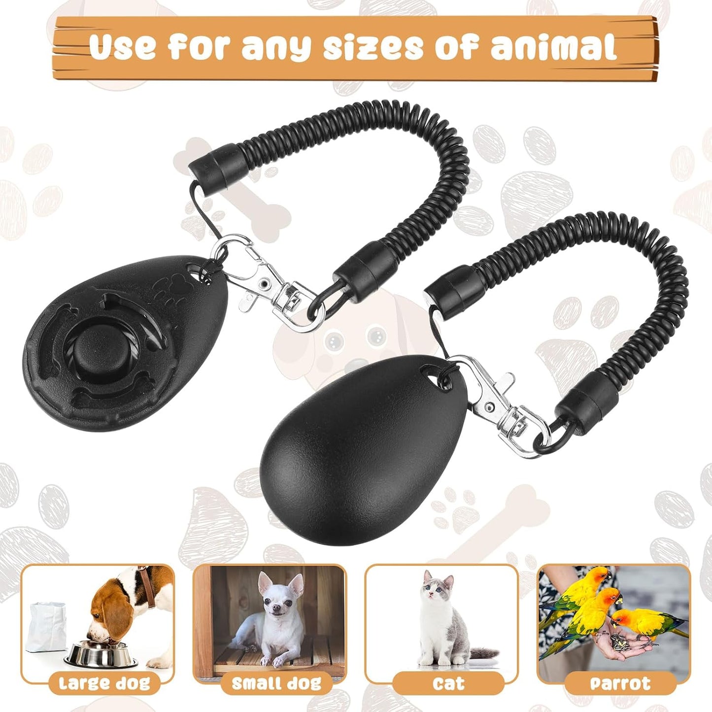 Frienda 18 Pieces Dog Training Clicker, Pet Behavioral Training Clickers with Wrist Strap for Dogs Cats Puppy Birds Horses(Black)