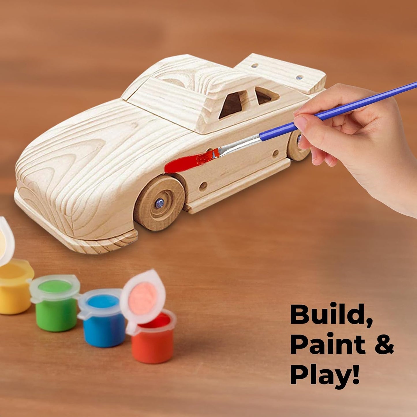 Kraftic Woodworking Building Kit for Kids and Adults, 3 Educational DIY Carpentry Construction Wood Model Kit Toy Projects for Boys and Girls - Build a Wooden Military Jet Race Car and Tractor Trailer