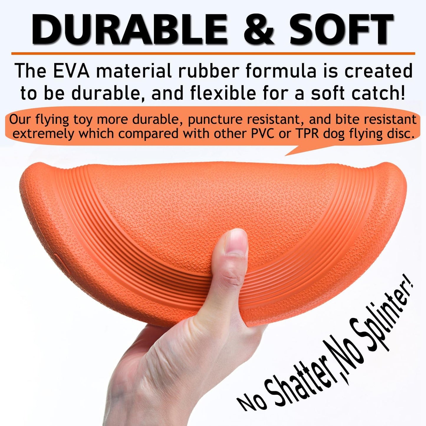 Dog Flying Disc (2 Pack) - Durable Rubber Flying Disc Dog Toy - 9.25" Indestructible Rubber Dog Flying Disc - Puncture Resistant & Bite Resistant Extremely - for Medium Large Dogs