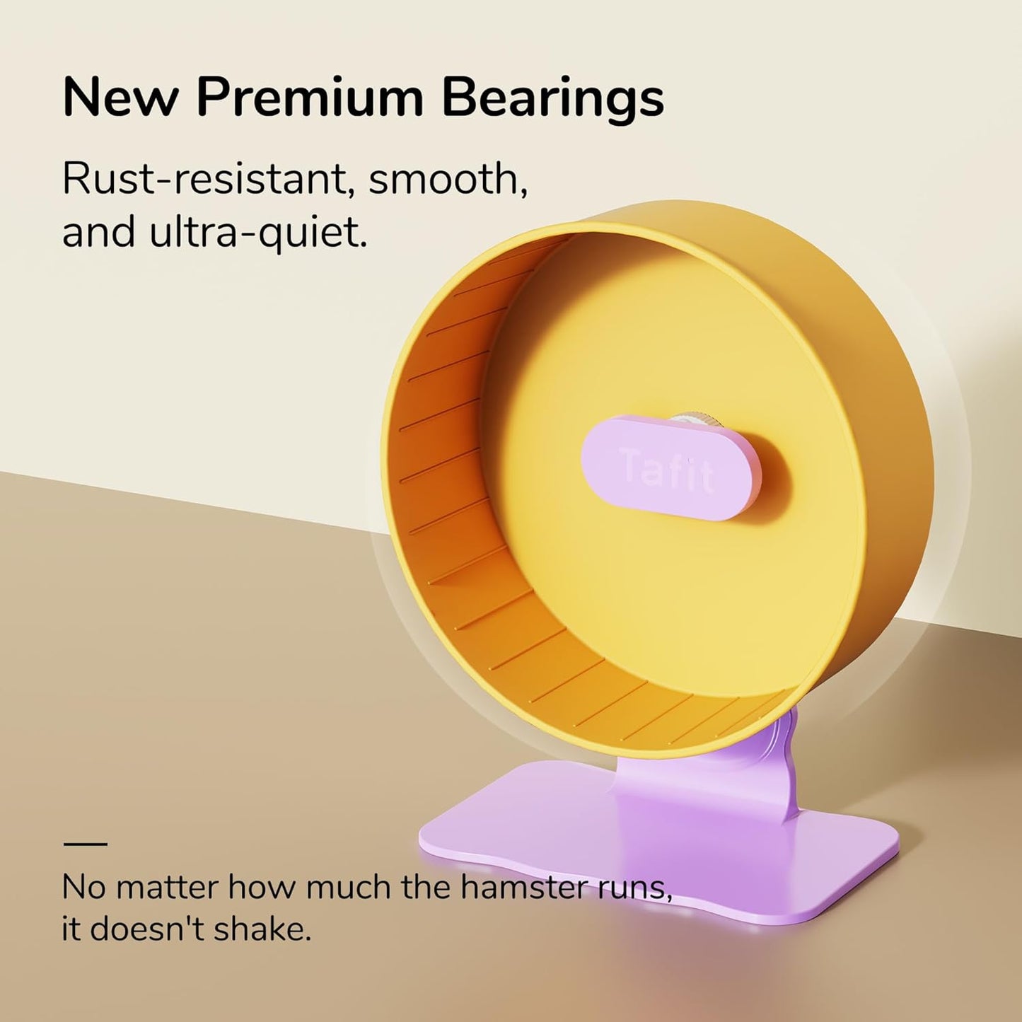 Quiet Hamster Wheel 10.2 Inch Dual-Bearings Silent Small Animals Running Exercise Wheel Height Adjustable for Syrian Hamsters, Gerbils, Rats, or Other Small Pets, Raspberry Pink