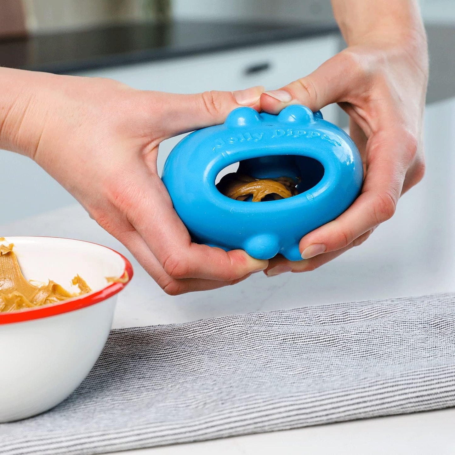 Jolly Pets Jolly Dipper Treat Dispensing Dog Toy; 3'' Small/Medium Dogs, Blue (Pack of 2)