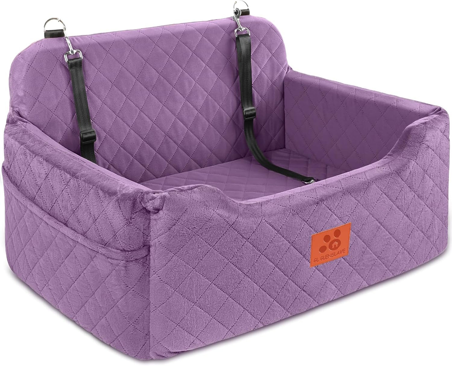 Dog Car Seat for Medium/Large Dogs, Dog Booster Seat for Pet Under 50lbs or 2 Small, Detachable and Washable Pet Car Seat,Multi-Functional Pet Travel Bed for Backseat(Purple)