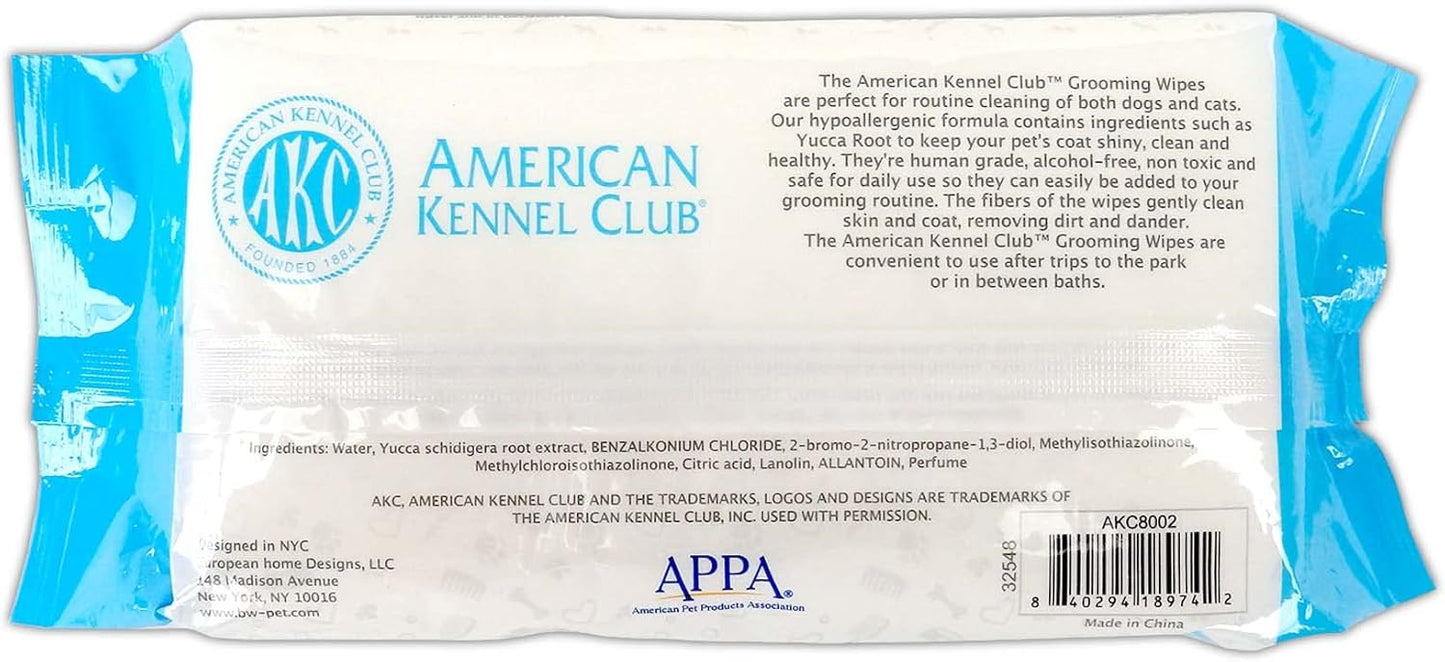 AKC Dog Wipes for Cleansing & Deodorizing Great for Face, Ears, Paws, Body, & Butt - Lavender Scented - 100pk