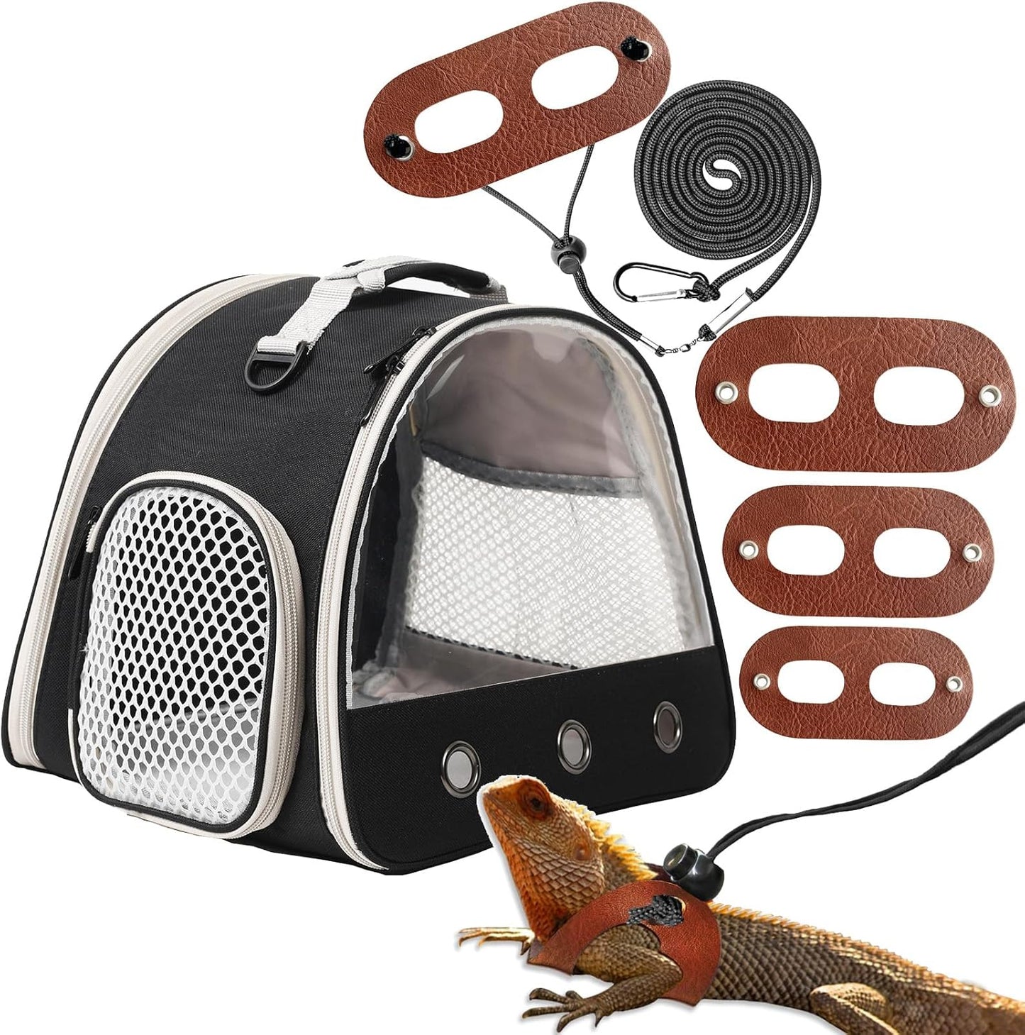 Bearded Dragon Travel Carreir Bag,Guinea Pig Carrier for 2,Reptile Travel Carrier for Lizards Sugar Glider Hedgehog Rat Parrot Birds