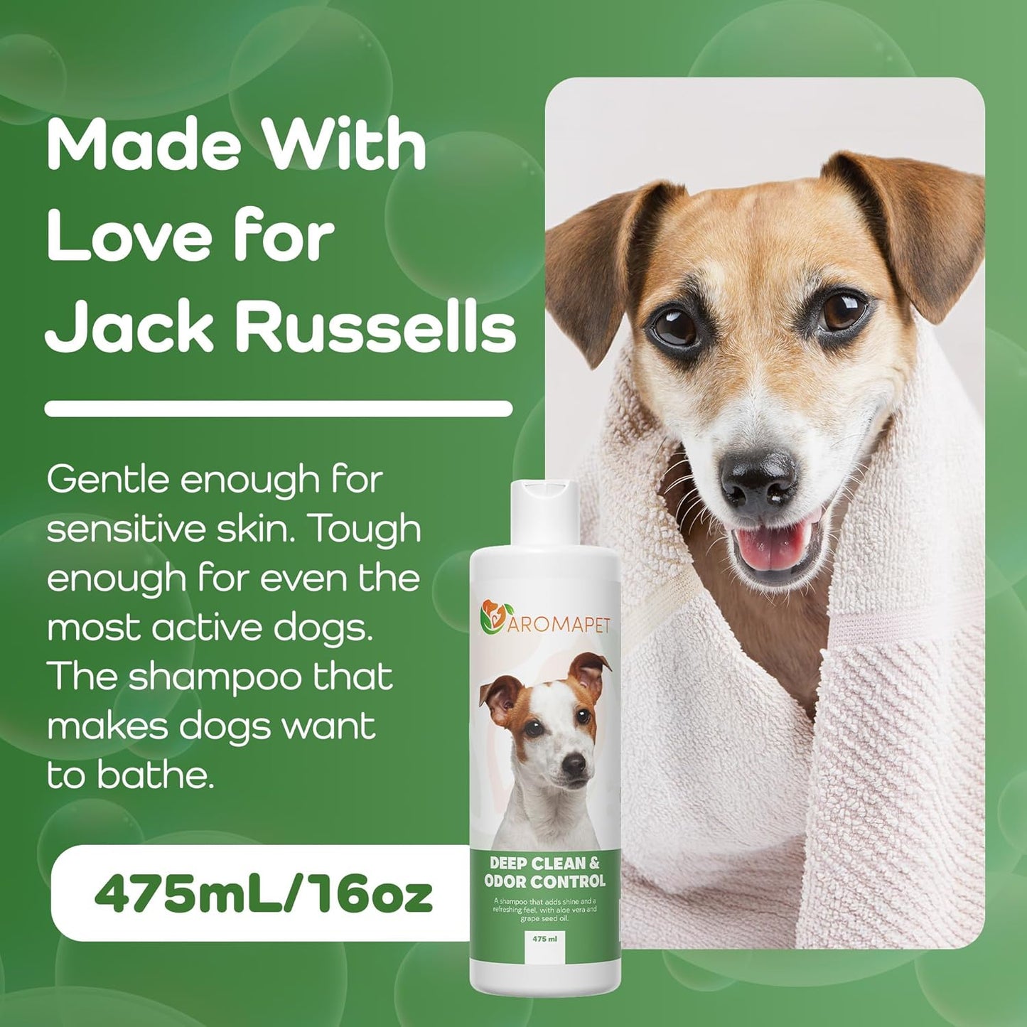 Sensitive Care -Tangle-Free-Silky Shine Softening and detangling Shampoo, Delicate Coat Clean & Odor Control Shampoo – Advanced Shine Formula for Dogs (Jack Russell, 16 Fluid Ounces)