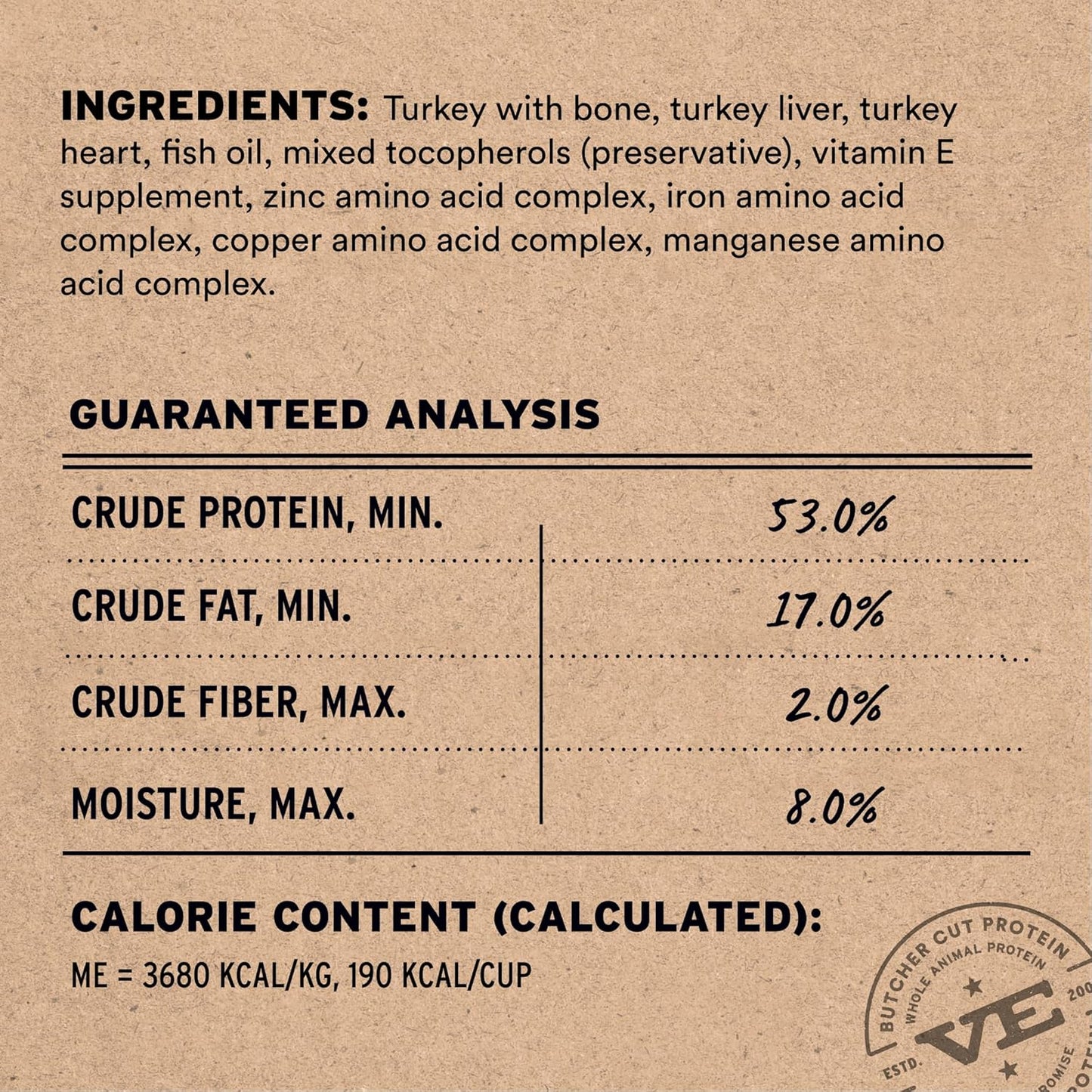 Vital Essentials Freeze-Dried Raw Turkey Meal or Mixer Cat Food Crunchy Nibs, 12 oz