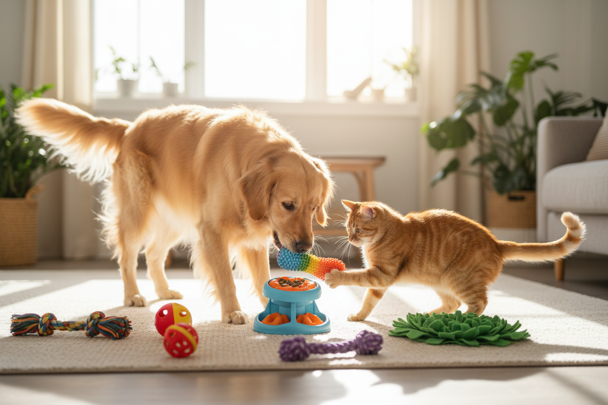 Play More. Stress Less. Love Longer.

Our pet toys are designed to keep your furry friends happy, active, and mentally stimulated. From interactive puzzles to durable chew toys, each item helps reduce boredom, ease anxiety, and encourage healthy play habits.

Perfect for daily fun, indoor play, and bonding moments — pawsyco toys turn every playtime into a happier, healthier experience for your pet.